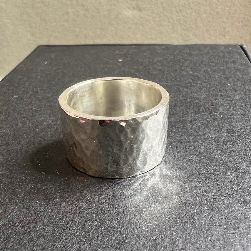 Thick hammered ring